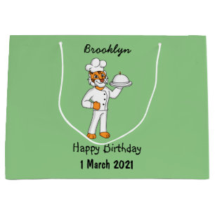 Cute lustig tiger-kock-tecknad illustration