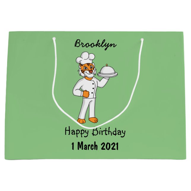 Cute lustig tiger-kock-tecknad illustration (Framsidan)