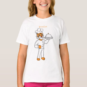 Cute lustig tiger-kock-tecknad illustration t shirt