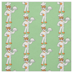 Cute lustig tiger-kock-tecknad illustration tyg