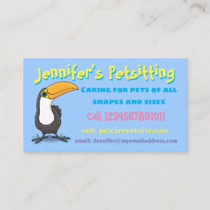 Cute lustig Toucan-fåglart sitta Visitkort