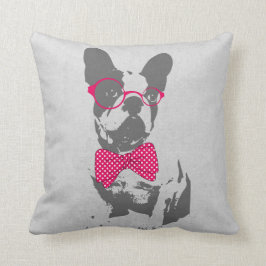 Cute lustig trendig vintage Djuren Fransk Bulldog Kudde