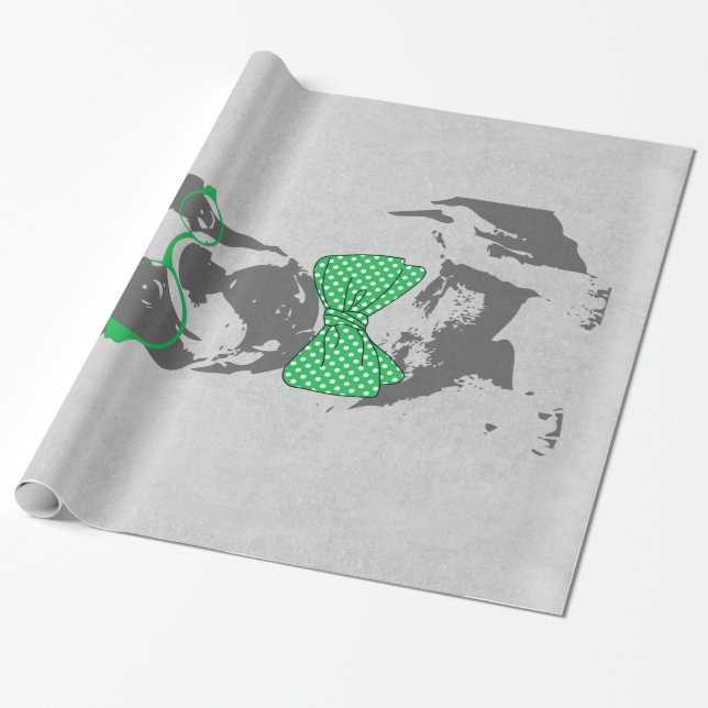 Cute lustig trendig vintage Djuren Fransk Bulldog Presentpapper (Utrullad)