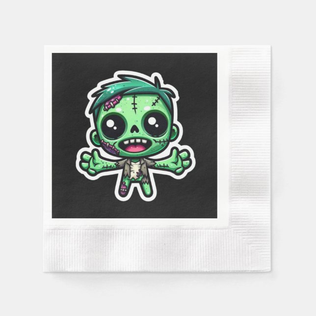 Cute, lustig zombie pappersservett (Framsidan)