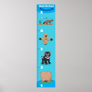 Cute-lustiga australiska djur - tillväxtdiagram fö poster