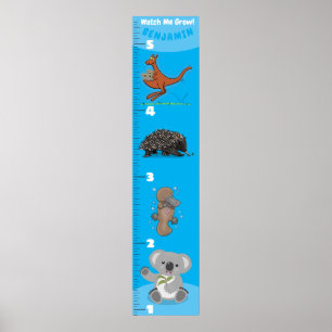 Cute-lustiga australiska djur - tillväxtdiagram fö poster