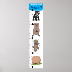 Cute-lustiga australiska djur - tillväxtdiagram fö poster