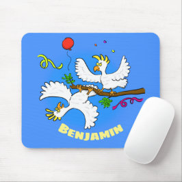 Cute Lustiga cockatofåglar party tecknad Musmatta