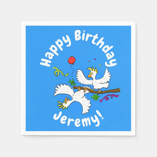 Cute Lustiga cockatofåglar party tecknad Pappersservett (Framsidan)