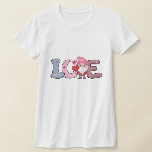 Cute lustiga kärlek gnome valentine är till henne t shirt (Laydown)