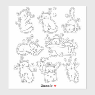 Cute Lustiga katter Klistermärken