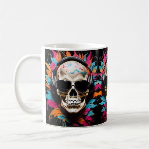 Cute lustiga musikaliska skalle kaffemugg