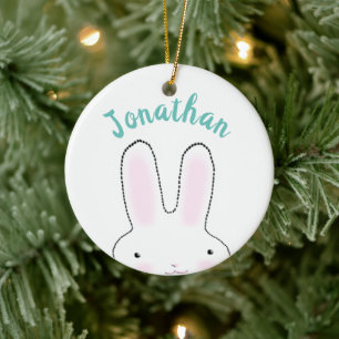 Cute lustiga personliger av tecknad julgransprydnad keramik