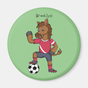 Cute lustiga tecknader för att spela fotboll magnet