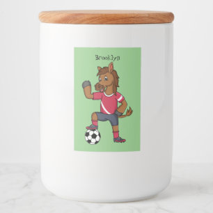 Cute lustiga tecknader för att spela fotboll mat etikett