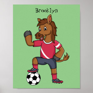 Cute lustiga tecknader för att spela fotboll poster