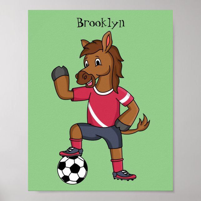 Cute lustiga tecknader för att spela fotboll poster (Framsidan)