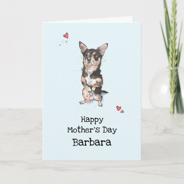 Cute lustigt Black och Tan Chihuahua Mor dag Kort (Framsida)