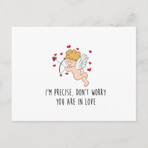 Cute, lustigt Cupid och hjärta med offerkort Vykort