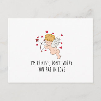 Cute, lustigt Cupid och hjärta med offerkort Vykort