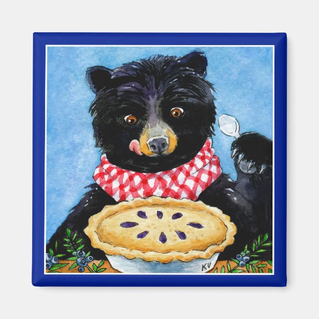 Cute, lustigt sikbjörn paj magnet (Framsidan)