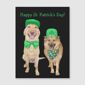 Cute, Lustigt St. Patrick's Day Irish Hundar Magne Magnetisk Inbjudningskort