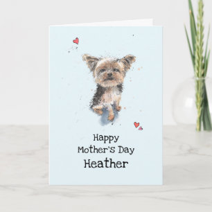 Cute-lustik Yorkshire Terrier, Yorkie Mor's day Kort