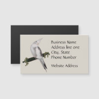 Cute Lutino Cockatiel Bird Ivy Perch Animal Magnet