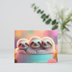 Cute lutning tillsammans vykort