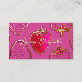 Cute Luxury Strawberry Mönster Visitkort