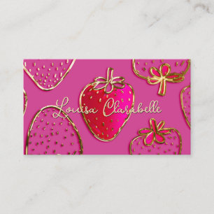 Cute Luxury Strawberry Mönster Visitkort