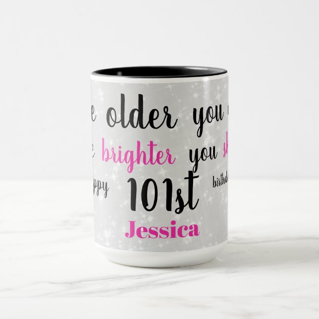 Cute Lycklig 101:a födelsedagen Mugg (Center)
