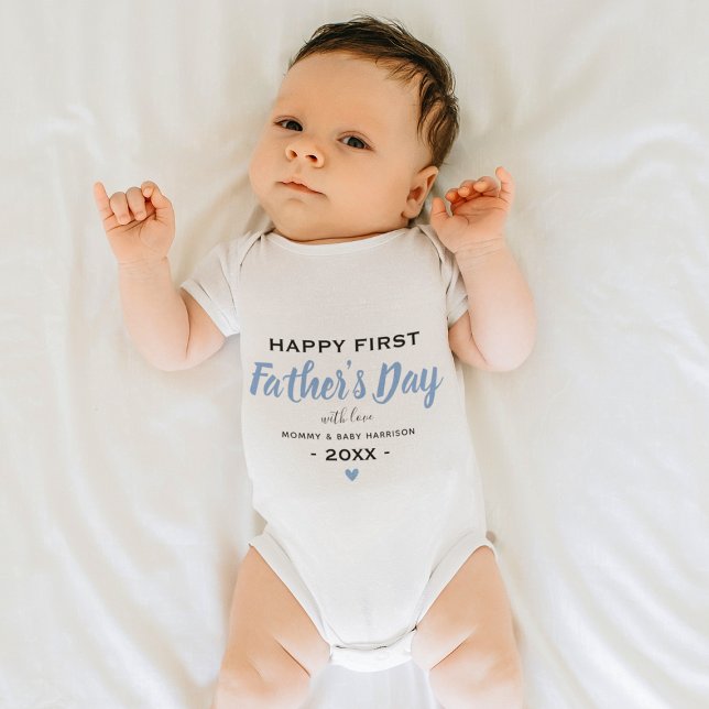 Cute Lycklig 1:a Fars dag Boy Keepsaké T Shirt (Skapare uppladdad)