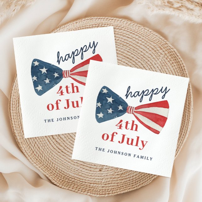 Cute Lycklig 4 juli Pappersservett (Cute Happy 4th of July Napkins)