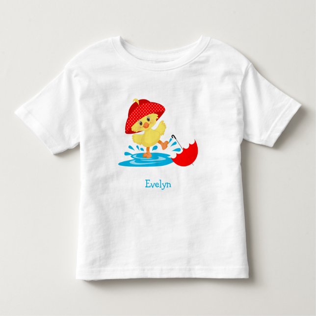 Cute Lycklig Anka i Spanien med första Namn T Shirt (Framsida)
