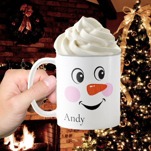 Cute Lycklig Anpassningsbar Sömmande Child Snögubb Kaffemugg