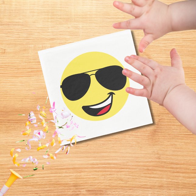 Cute Lycklig Ansikte & Aviator Glass,Roligt Pappersservett (Skapare uppladdad)