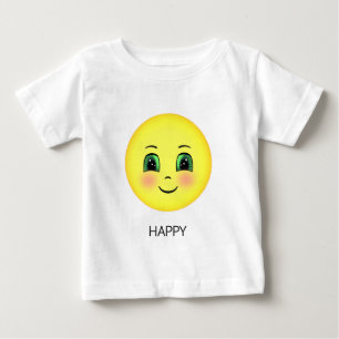 Cute lycklig ansikte emoji t shirt