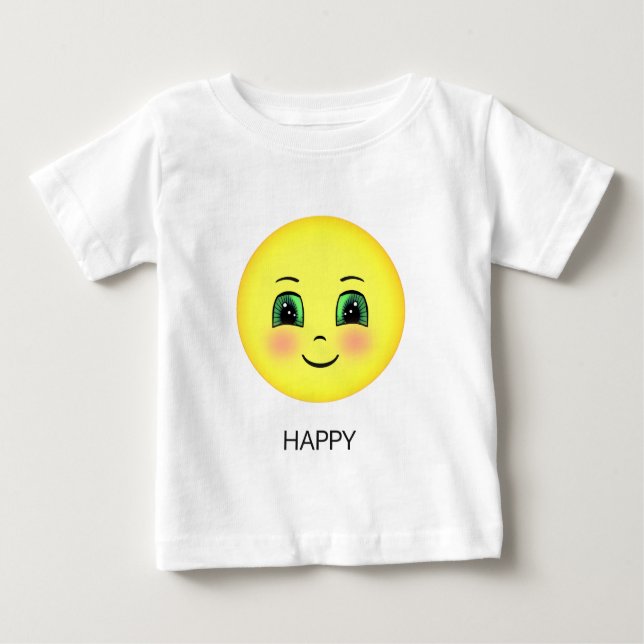 Cute lycklig ansikte emoji t shirt (Framsida)