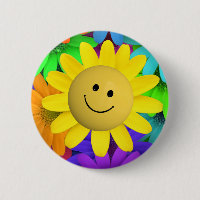 Cute Lycklig Ansikte Flowers