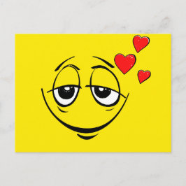 Cute Lycklig Ansikte Kärlek Emoji Vykort