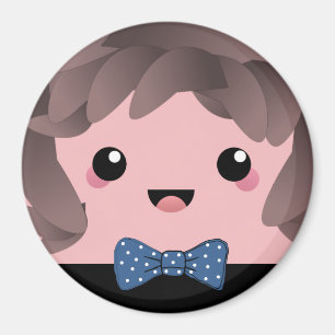Cute lycklig ansikte kawaii Japansk tecknad docka Magnet