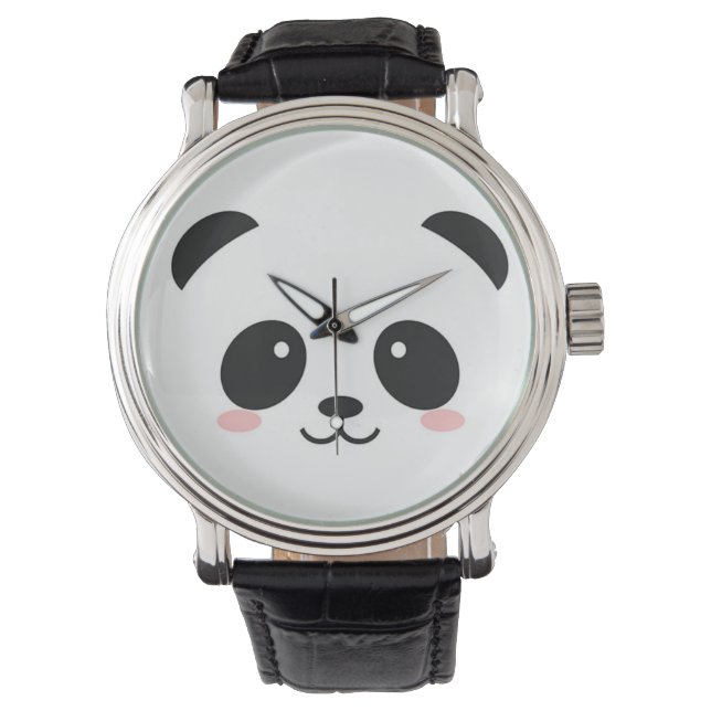 Cute Lycklig Ansikte Panda Armbandsur (Framsida)