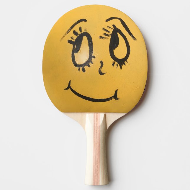 Cute Lycklig Ansikte Pingisracket (Framsidan)