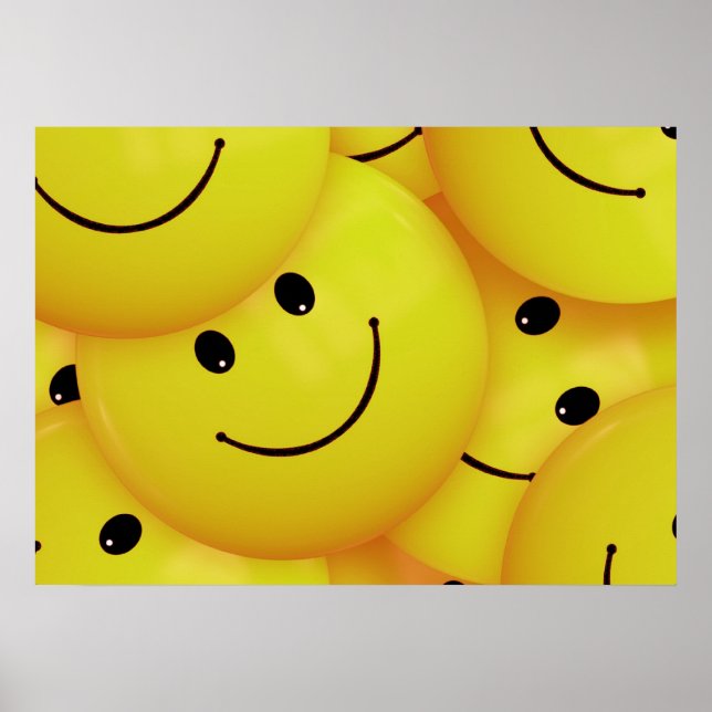 Cute Lycklig Ansikte Poster (Framsidan)