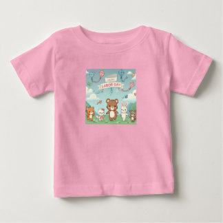 Cute Lycklig arbetsdag Baby T-shirt