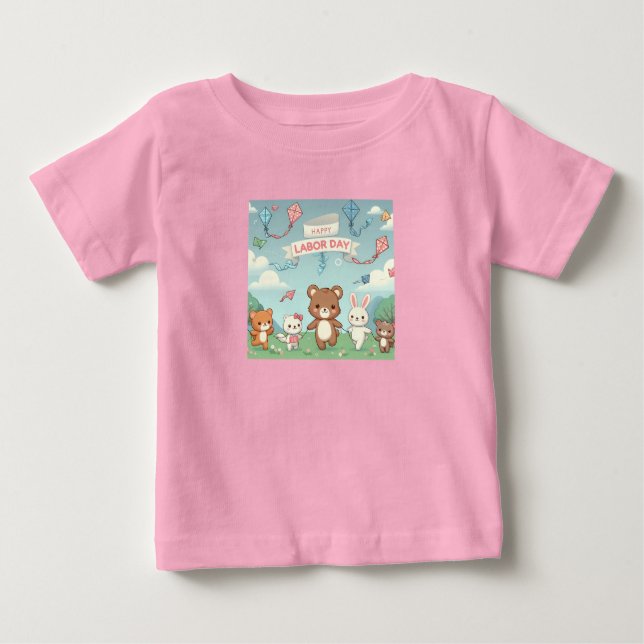 Cute Lycklig arbetsdag Baby T-shirt (Framsida)