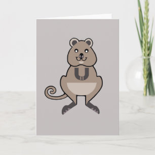 Cute, lycklig Aussie-wildlife-QUOKKA-Marsupial Kort