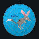 Cute lycklig Australian bilby tecknad Darttavla<br><div class="desc">Den australiska bilbyn i lycklig hoppar över utsidan i illustrationen stil i roligt tecknad.</div>