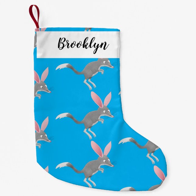 Cute lycklig Australian bilby tecknad Liten Julstrumpa (Framsidan)